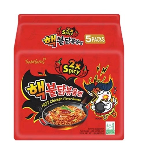 Samyang Buldak 2x Spicy Hot Chicken Flavor Ramen (Halal) — 140g x 5 Pcs x 8 Packs