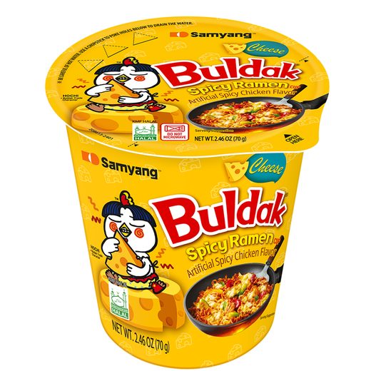 Samyang Buldak Dried Chicken Spicy Flavor Cheese Cup (Halal) — 70g x 30 Cups