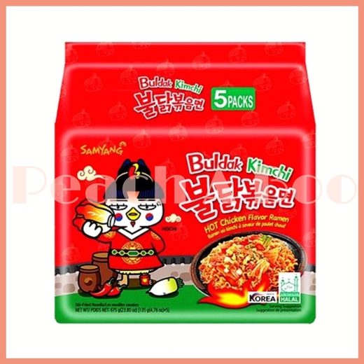 Samyang Buldak Kimchi Hot Chicken Flavor Ramen (Halal) — 135g x 5 Pcs x 8 Packs