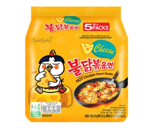 Samyang Buldak Spicy Chicken With Cheese — 140g x 5 Pcs x 8 Packs