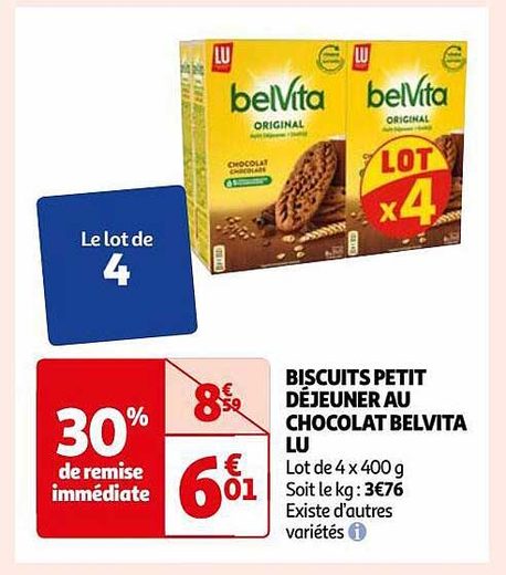 Belvita Petit-déjeuner Chocolate 30 g — Carton 24CA