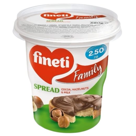 Fineti Family Spread Hazelnut 380 g — 8x380g