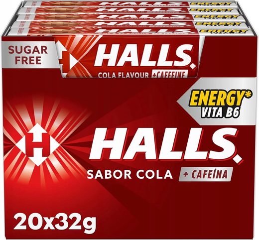 Halls Energy Cola (Stick) — 20 x 32 g (boîte)