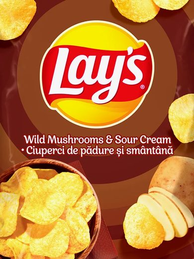 Lay's Mushrooms & Sour Cream — 125 g (21 pcs/carton)