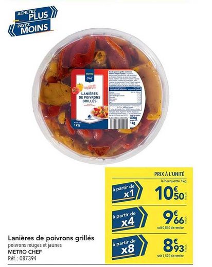 Le Maraichou Poivrons — Poivrons rouges grillés lanières — 3/1