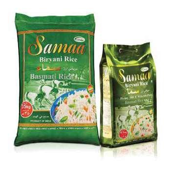 Samaa Riz Biryani Basmati — 4,5-5 kg sac BOPP, 35 kg sac non tissé