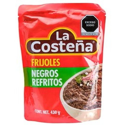 Costena Haricots (frijoles) — Negros Refritos Pouch — 12 x 430g