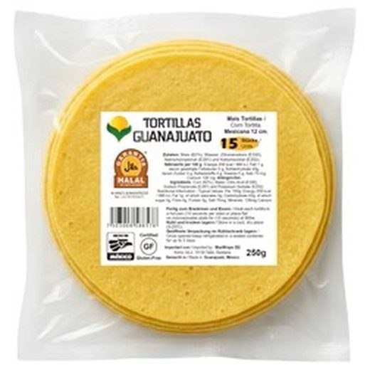 Guanajuato Tortillas — Maiz Guanajuato 250 Gr 12 Cm Amarillas Mexwraps — 40 x 250g
