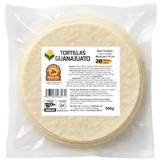 Guanajuato Tortillas — Maiz Guanajuato 500 Gr 15 Cm Amarillas Mexwraps — 20 x 500g