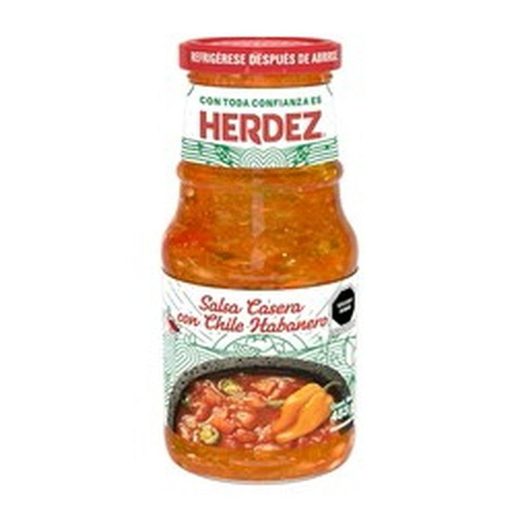 Herdez Salsas — Salsa Casera Habanero Glass — 12 x 453g